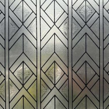 Imagem de Chicskin Película original de privacidade para janela de vidro com chumbo desenhada à mão para banheiro, 28 x 112 cm, Arrow Rush