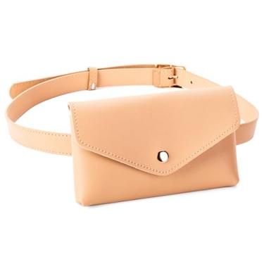 Imagem de D.LerBung 2 pochetes femininas de couro com bolsa removível na cintura, Caqui, One_Size