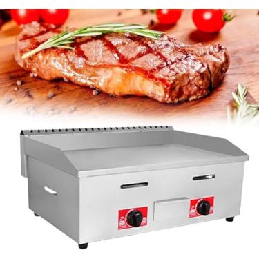 Imagem de Chapa A Gás Glp Comercial Aço Inoxidável Resistente Placa De Cozinha Ao Ar Livre - Grelha Plana Antiaderente Para Hambúrguer De Alto Volume E Preparação De Alimentos, 718a