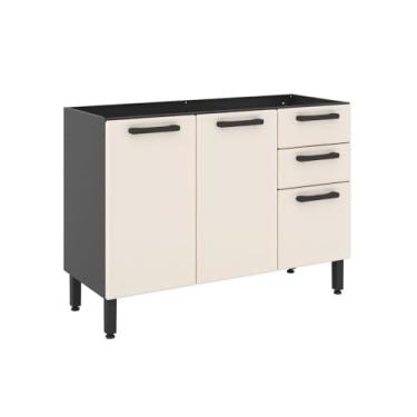 Imagem de Balcão de Cozinha Aço s/Tampo 2 Gav 3 Pts Estilo Bertolini