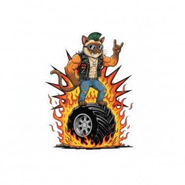 Imagem de Adesivo Decorativo para Carro e Moto, Modelo Gatinho (Adesivo78)