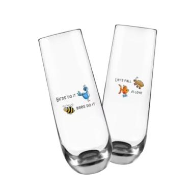 Imagem de Songbook Ink Conjunto de taças de champanhe sem haste Let's Do It