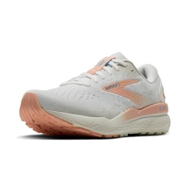 Imagem de Brooks Tênis de corrida feminino Ghost 16 Neutral, Branco/Azul/Pêssego Tropical, 6.5