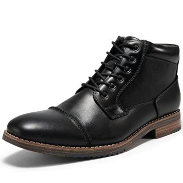 Imagem de Arkbird Bota social masculina, couro legítimo, clássica, casual, tornozeleira com zíper lateral, Preto (889), 38