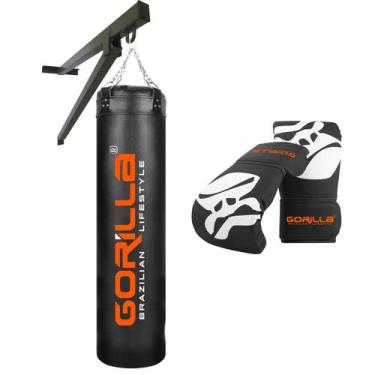 Imagem de Saco De Pancada Profissional Grande Boxe Muay Thai 160 + Luva Pro + Su