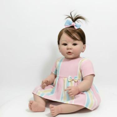 Imagem de Bebê Reborn Menina Realista Silicone, Toma Banho - Mundo Azul e Rosa