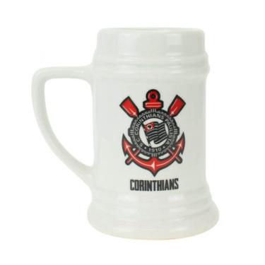 Imagem de Caneca Branca Porcelana 500ml Corinthians  Escudo Oficial do Timão - m