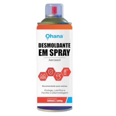 Imagem de Ohana Desmoldante em Spray para Resinas, Aerossol, 400mL/250g, Protetor e Lubrificante para Desmoldagem de Silicone, Borracha e MDF