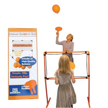 Imagem de Balloonie Ball - Indoor Balloon Volleyball Game - Foam Paddles, Sturdy Net & Balloons - 9 Games in 1 Set - Active Family Fun - Screen-Free Entertainment - Birthday Parties (Hallway Balloonie Ball)
