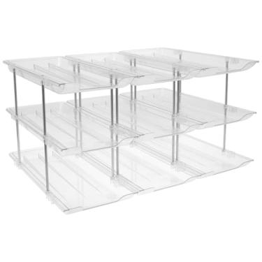 Imagem de Organizador de lata organizador de lata despensa profundo, transparente combinação de suportes de alimentos enlatados empilháveis para armário e despensa