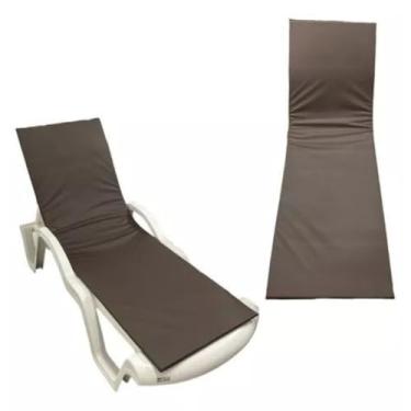 Imagem de Dobravel Colchonete Almofadado De Espreguiçadeira P/piscina Marrom Cadeira de jardim 175C×55cm