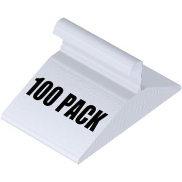Imagem de Pacote com 100 cabides de metal a granel, cabides de arame resistente, antiderrapantes, ultrafinos que economizam espaço para armário, camisas, ternos, calças, 40,6 cm, branco