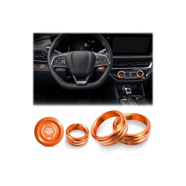 Imagem de Para acessórios Buick Envista 2024-2026, kit de acabamento de capas de maçaneta de liga de alumínio com 5 peças - Serve para AC, farol e arranque de pressão, atualização interna, proteção do botão e