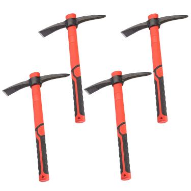 Imagem de GENHAKON 4 peças de enxada para picareta de 38 cm, machado de palheta de jardim forjado com cabo de fibra de vidro, enxada de alfaiate para afrouxar o solo, jardinagem, acampamento