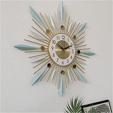 Imagem de Relógio de parede arte simples relógio de parede moderno 3D de metal, relógio de parede grande, silencioso, sem tique-taque, relógios de parede de quartzo para sala de estar, quarto, cozinha, relógio