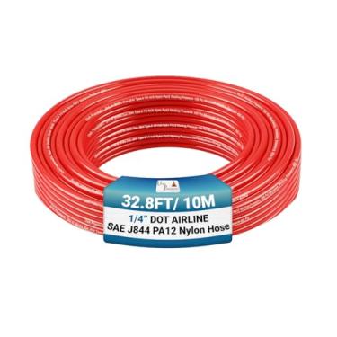 Imagem de Utah Pneumatic Linha de ar de 1/4 Dot 0,6 cm Od 32,8 pés 10 metros Saej844 Nylon 1/4 ponto de mangueira aprovado para tubo de ar sistema de freio de ar ou transferência de fluido Mangueira de ar de 1/4" (linha de ar 1/4)