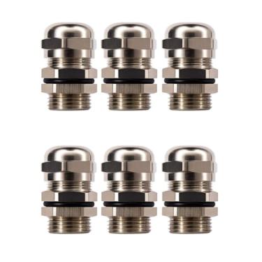 Imagem de Gebildet Prensa-cabo de metal, PG9 impermeável ajustável 4,0-8 mm junta de cabo com gaxetas, conector de fio M16*1,5, protetor de fio