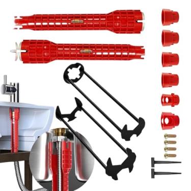 Imagem de Chave de torneira, ferramenta de remoção de torneira multifuncional – Kit de chaves multifuncionais para encanamento, chuveiro, banheira, bacia, pia, cano de água