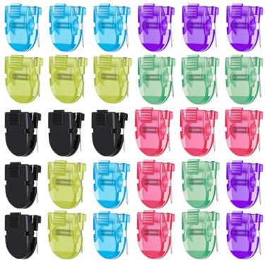 Imagem de FdcZeyxior 30 peças de clipes de cubículo para paredes de tecido, painel divisório, clipe de parede, acessórios de painel, cubículos, ganchos de plástico para notas, memorandos, fotos, 6 cores