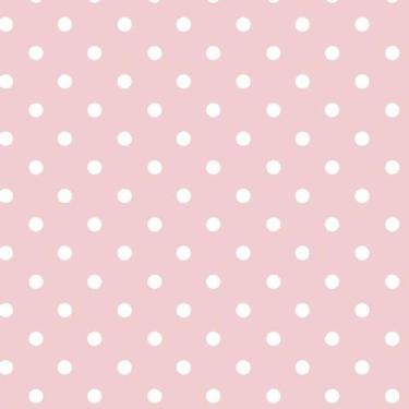 Imagem de Papel De Parede Fundo Rosa E Circulos Branco Poa Autocolante - LRP