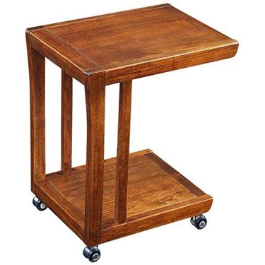 Imagem de Mesa lateral mesa de cabeceira simples para quarto escritório sofá em forma de C mesa lateral mesa de cabeceira mesa de lanche com rodas móveis sobrecama TV sofá cadeira mesa lateral para sala de