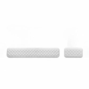 Imagem de Apoio de Pulso Tapete para Teclado e Mouse de Espuma de Memória com Relevo, O Apoio para Teclado Mede 440 Mm X 80 Mm, Enquanto O Apoio para Mouse Mede 150 Mm X 80 Mm(Branco,Mouse mini)