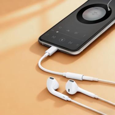Imagem de Adaptador de fone de ouvido USB-C para áudio de 3,5 mm (pacote com 2) compatível com iPhone 17/16/15/iPad/Samsung Galaxy S25/S24/S23/S22/S21 - Adaptador Dongle tipo C para cabo auxiliar - branco