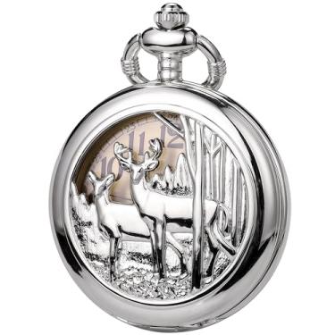 Imagem de DerMacht Relógio de bolso Steampunk com corrente para cosplay masculino liso com estampa de sol, Bf. Rena, bronze prateado