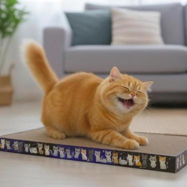 Imagem de Arranhador de Gato Plano Dupla Face My Mia Papelão Ondulado Refil Durá