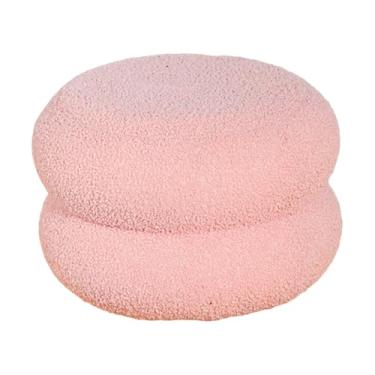 Imagem de FytStycale Puf Redondo com Assento Acolchoado, Estável, Ideal para Trocar Sapatos. para de Entrada, Quarto de Bebê Ou Como.., Rosa, Tamanho real