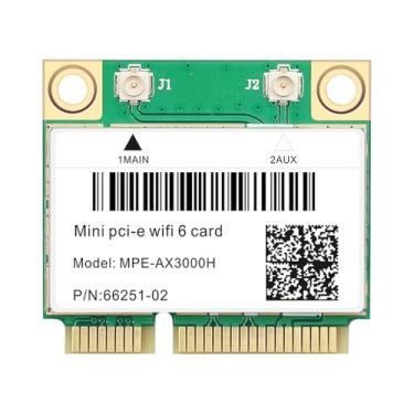 Imagem de Mini cartão PCIE WiFi 6, adaptador Bluetooth 5.2 sem fio 802.11AX para laptop, módulo de atualização de banda dupla de 2,4 GHz/5 GHz 3000 Mbps, compatível com Windows 11/10 (64 bits), suporta MU-MIMO