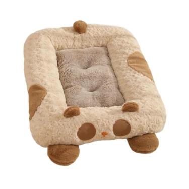 Imagem de IEUDNS Camas para gatos para gatos internos Cama para cães Fundo antiderrapante Suprimentos para animais de estimação Almofada de pelúcia de desenho animado, L Bear