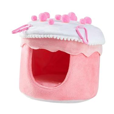 Imagem de Stgfyxgs Cama autoaquecida para papagaios, rede de lã macia, fácil de pendurar, abrigo de inverno para papagaios e chinchilas, Rosa