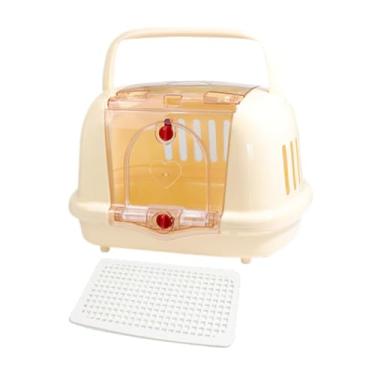 Imagem de ＡＷＨＡＯ Canil para Cães Pet Travel Carrier Respirável Pet Supplies Leve Portátil Transportadora para Cães Gato Gatinho Cachorro Interior Exterior, Bege