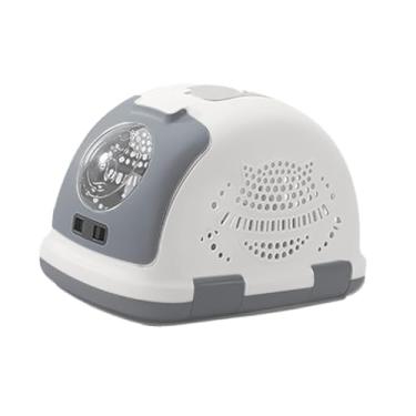 Imagem de IEUDNS Caixa de viagem de transportadora de gatos, suprimentos multiuso CATA CATO CATURA CABELA PET CRATER CARRIER para PENHO de PUNHO de PUNHO de de ABRIO, Cinzento/Branco