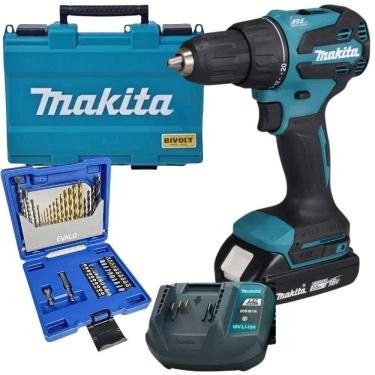 Imagem de Parafusadeira de Impacto 65NM com 2 Baterias Carregador MAKITA e Estojo de Pontas 41 Peças EVALD