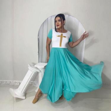 Imagem de Vestido de Dança Coreografia Plus Size Cruz Moda Evangélica - MISS FLO