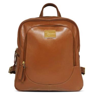 Imagem de Mochila de Couro Feminina Flávia - Relicário Bolsas e Pastas, Caramelo