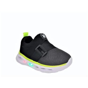 Imagem de Tênis Masculino Infantil Luz Led Pisca Molekinho 2620100, 23, Preto, G