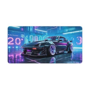 Imagem de HouLaiZhe JDM Retro 350Z Future Neon Cyber Gaming Mouse Pads JDM Car Desk Pads Grandes Mousepads para teclado de mesa, computador Mat30 x 60 cm