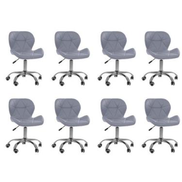 Imagem de Cadeira Office Eiffel Slim Oficial Giratória - Oficial Webshop, Cinza,