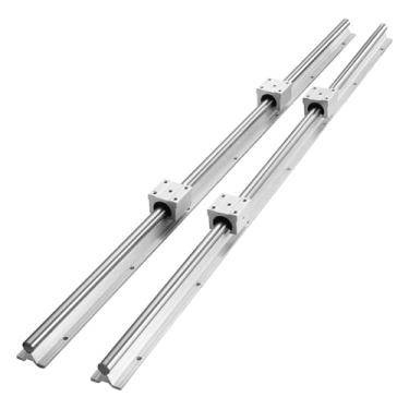 Imagem de S25HH0 Trilhos de guia lineares SBR12 SBR16 SBR20 SBR25 800-2200 mm e 4 peças de blocos de rolamento UU movimento suave fresas DIY peças CNC (SBR16 1000 MM)