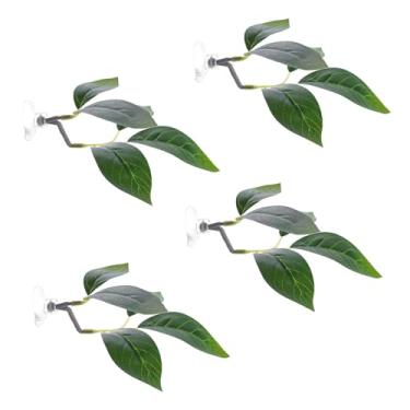 Imagem de Ｂｅｓｇａ Rede em formato de folha para peixe betta com ventosa, acessórios para aquário de peixe betta, decoração de aquário para esconderijo, reprodução e, 4 Pcs