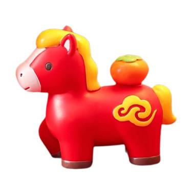 Imagem de predolo Estatueta de Cavalo em Resina, Estilo Feng Shui Chinês, Ideal para Decoração de Mesa, Lareira ou Armário, Ideal para Presente de Boas-Vindas, E