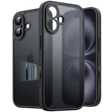 Imagem de JETech Capa Matte para iPhone 16 6,1 Polegadas com Botão de Controle de Câmera, Case Proteção Contra Quedas de Nível Militar à Prova de Choque, Capinha Traseira Translúcida Fosca (Preto)