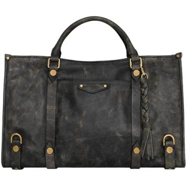 Imagem de Rebecca Minkoff Bolsa Surplus, bolsa de ombro feminina de couro com alça transversal, preta