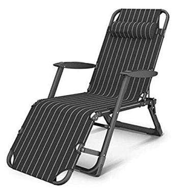 Imagem de YYBOES Cadeira reclinável dobrável com gravidade zero ajustável para terraço com suporte para travesseiro de pescoço 200 kg