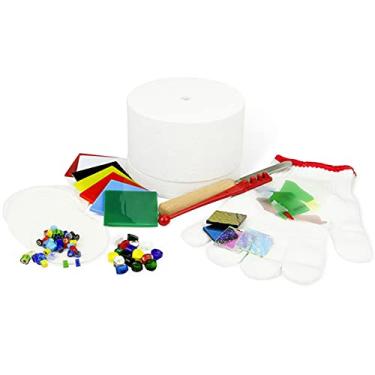 Imagem de Kit Profissional de Forno Micro-ondas para Fusão Vidro em Joalheria DIY 10 peças conjunto Ferramentas com Cortador Lixa Mão Diamante Luva Resistência ao Calor Bullseye Dicroico Confetti Millefiori Fri