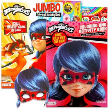 Imagem de Miraculous Ladybug Coloring Book Set - Bundle Includes 2 Miraculous Coloring Activities Plus Stickers and Door Hanger | Miraculous Drawing Book