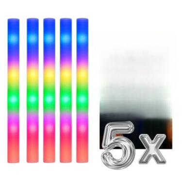 Imagem de kit 10 Bastão Led Espuma Festa Neon Balada Formatura Casamentos(5)
